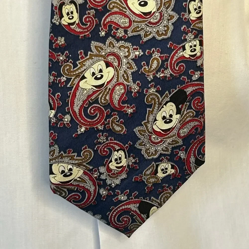 Vintage Disney Mickey Mouse Paisley Silk Tie Balancine The Tie Works
